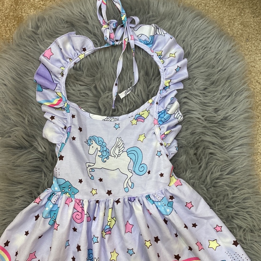 Open back unicorn dress ruffles - Picture 2 of 4